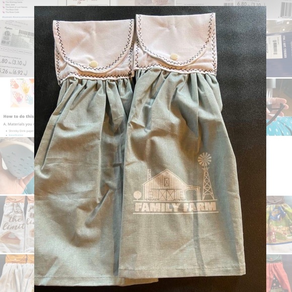 Family Farm Kitchen Hanging Dish Towel, Set of 2 - Picture 1 of 2